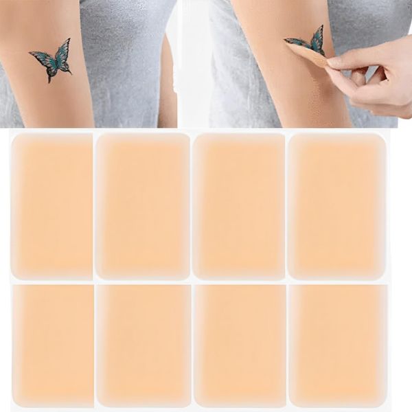 Tattoo Cover Up Tape, 8 PCS Ultra Thin Patch for Tattoo Scar and Birthmarks, Invisible Waterproof Skin Tone Concealer Sticker for Covering Up Scars Tattoos，Natural Concealer Stickers(Pack Of 1)