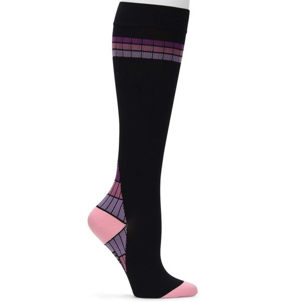 Nurse Mates Active 15-20 mmHg Compression Socks (Black Windowpane, L)
