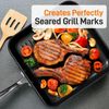 NutriChef 11" Hard-Anodized Non stick Grill & Griddle Pan - Kitchen Cookware