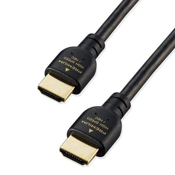 Elecom GM-DHHDPS14E50B HDMI Cable, PS5 Compatible, Premium Standard, 16.9 ft (5.0 m), Black