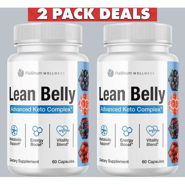 2 PACK Lean Belly Capsules Advanced Weight Management Complex-60 Capsules