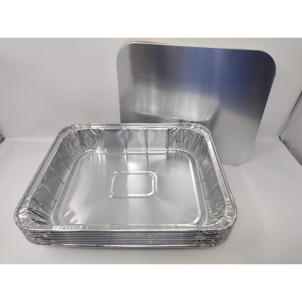 20 x Aluminium Foil Deep Rectangular Roasting Oven Baking Dish Tray + Cardboard Lid 32x26x7cm
