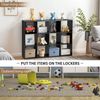 12 Cube Storage Organizer with Back Panel Closet Cabinet Easy Assembly Black 