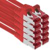 1aTTack.de - 10x 0.5m CAT6 patch cable S/FTP PIMF shielding CAT.6 RJ45 network cable Ethernet cable DSL LAN router switch modem patch panel - red - 10 pieces