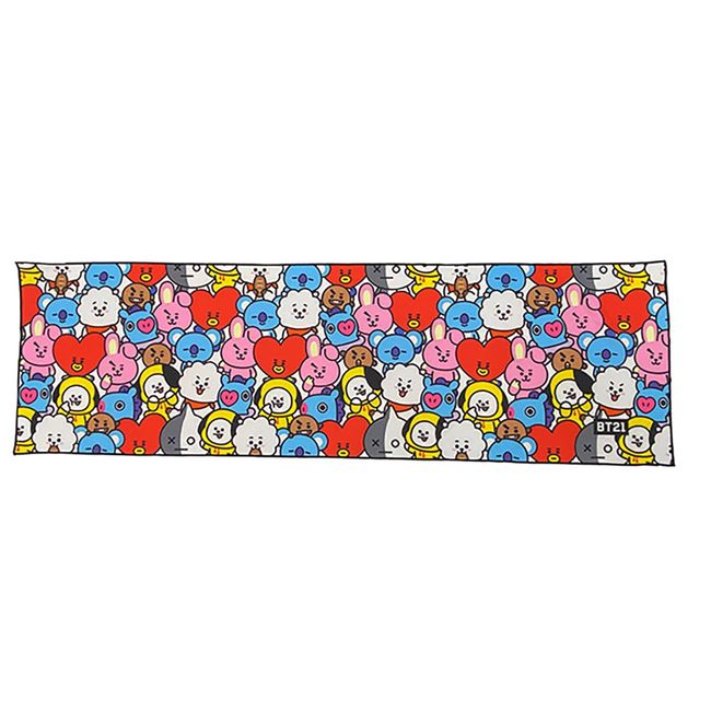 Marushin BT21 Face Towel Get Together 5785014100, Approx. 11.8 x 39.4 inches (30 x 100 cm)