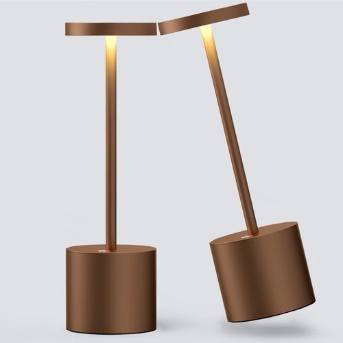 YIBEN 2Pack Cordless Table Lamp, Rechargeable LED Battery 5000mAh Metal USB Portable Powered Desk Lamp, 3 Levels Brightness Light for Restaurants Outdoor (2 Pack 10.25in Coffee)
