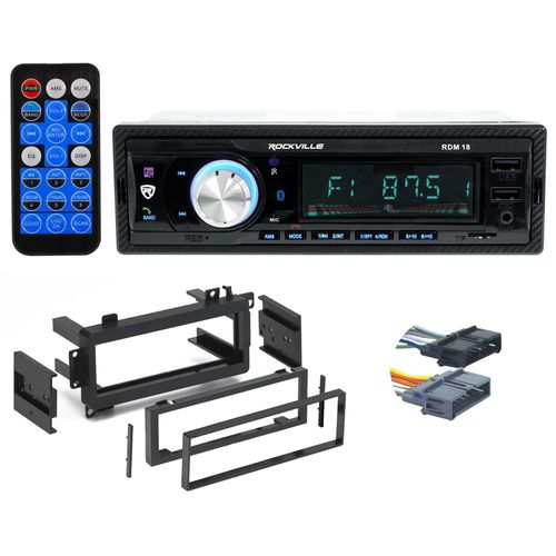 Audiosavings Bundle: Rockville RDM18 V2 in-Dash Car Digital Media Bluetooth USB/SD Receiver Bundle with 99-6501 Radio Install Mulit-kit & 70-1817 CD Harness (3 Items)