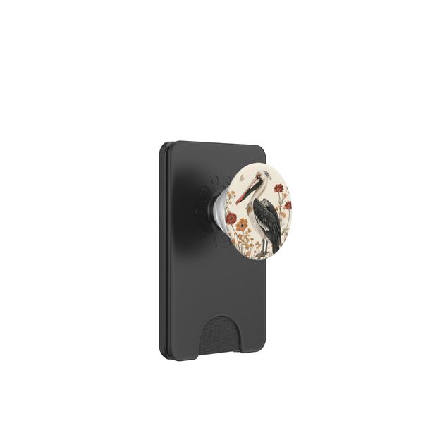 Pelican Flower Floral PopSockets PopWallet for MagSafe