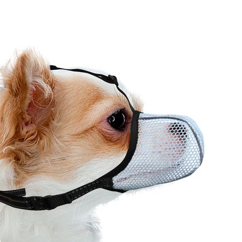 JOYPAWS Dog Muzzle, Breathable Soft Muzzle for Extra Small Dogs to Anti & Prevent Barking Biting Chewing, Reflective & Adjustable Basket Muzzle with Air Mesh for Dachshund Blue XS