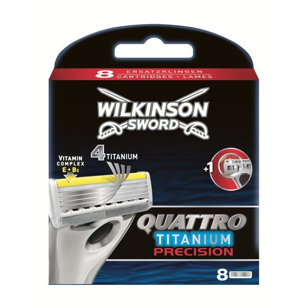 Wilkinson Sword Quattro Titanium Precision Razor Blades - Pack of 8