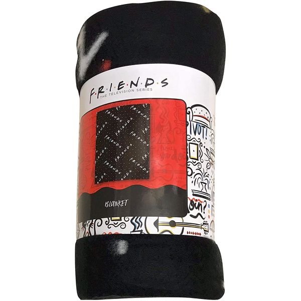 Friends Logo Black Polar Fleece Blanket