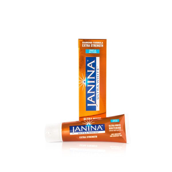 Janina Ultra White Whitening Toothpaste (75ml) – Diamond Formula. Extra Strength. Clinically Proven. Low Abrasion. For Everyday Use. Excellent for Stain Removal