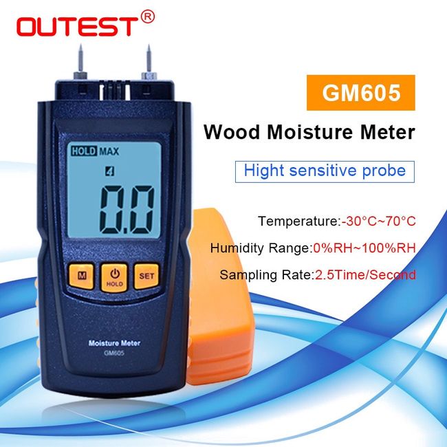 New Digital LCD Wood Moisture Meter Detector Tester Humidity 0