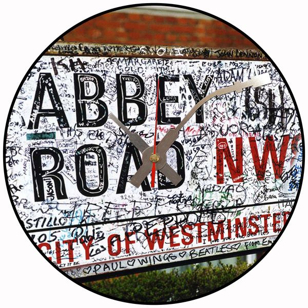Iconic Abbey Road vinyl record wall clock (Beatles)