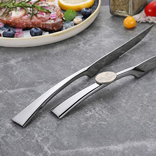 Steak Knives Stainless Steel Standing Steak Knife, Ultra-sharp