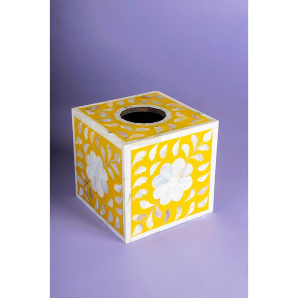 Jodhpur Tissue Box Cover - Mustard