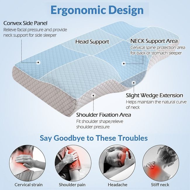 Memory Foam Cervical Pillow Slow-rebound Head Neck Back Support