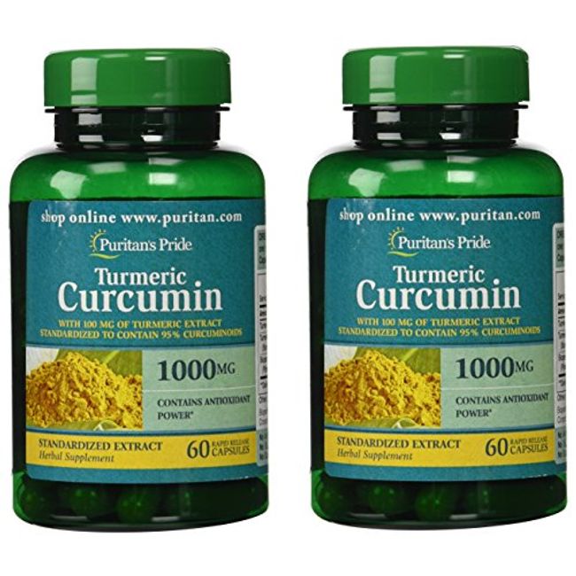 Puritans Pride 2 Pack of Turmeric Curcumin 1000 mg Puritans Pride Turmeric Curcumin 1000 mg-60 Capsules