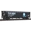 Walthers Trainline HO Scale Model Rock Island Offset Hopper, Black/Blue/White