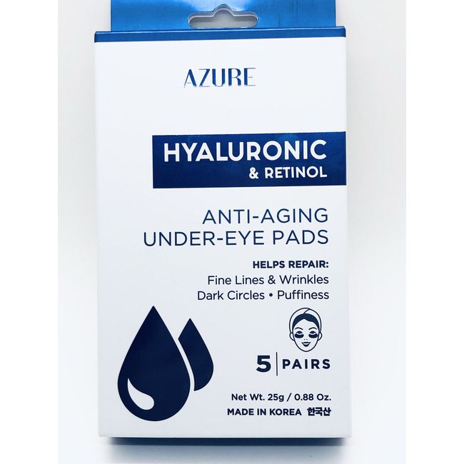 Azure Anti-Aging Under Eye Pads Retinol & Hyaluronic 5 pairs Skin Care For All