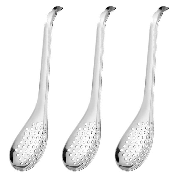 3 Pcs Caviar Spoon Spherification Spoons Stainless Steel Caviar Spoons Sauce Molecular Spoon for Kitchen Soup Cereals Dips Curry Sauces Stews