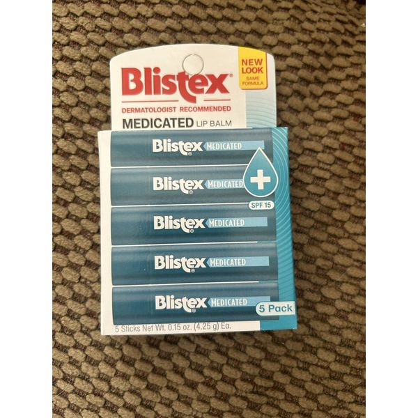 ❤️Blistex Moisturizing Medicated Lip Balm, 0.15 Ounce, SPF 15, 5 Pack(8/26)❤️