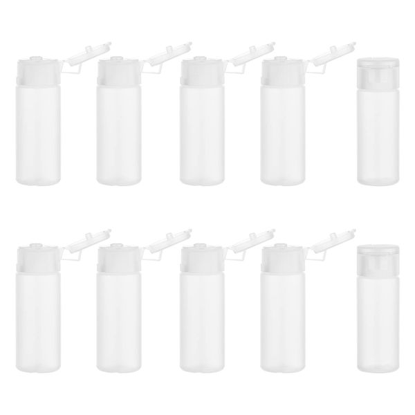 BENECREAT Set of 10 12ml Plastic Translucent Lotion Cream Cosmetic Subdivision Refill Bottle Travel Bottle