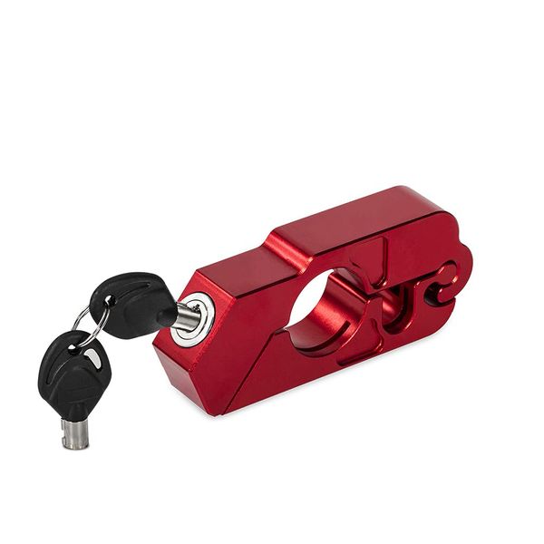 bravedog Motorcycle Lock Universal Motorcycle Handle Throttle Grip Security Lock (Red)