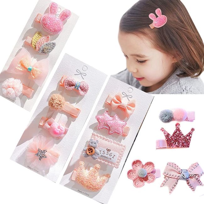 Hair Clip Bangs Clip Hairpin Kids Cute Girl Midome Hair Accessories (Pink,16 Pieces)