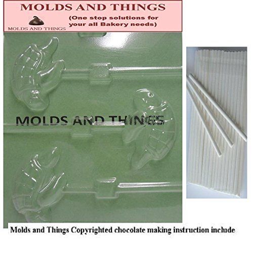 Molds and Things SEA TURTLE Lolly Chocolate Candy Mold With Molding Instruction+50 Lollipop sticks