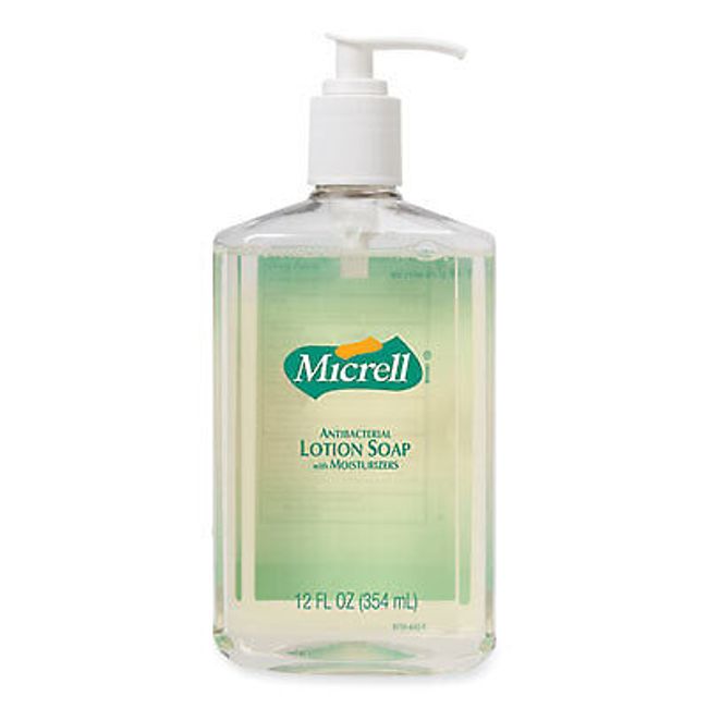 MICRELL Antibacterial Lotion Soap, Light Scent, 12 Oz Pump Bottle 9759-12 GO-JO