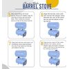 Barrel Fire Kit With Adapter Kit & Burn Barrel Grate -  Barrel Stove Kit