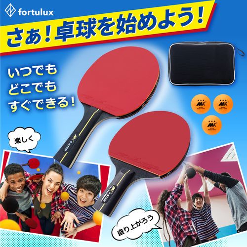 Table Tennis Racket Set of 2 Net Case Ball Beginners Anywhere Pen Shake Family