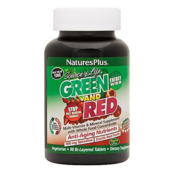 Nature's Plus Source of Life Green and Red Multi-Vitamin and Mineral Supplement - 90 Tablets