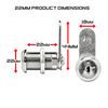 TSS Value Camlock Round Face 22mm Nut 90 Deg