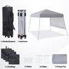 Outdoor Pop Up Canopy Beach Camping Canopy with 1 Sun Wall Backpack Bag Gray