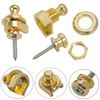 Bestgle 4Pcs Guitar Strap Locks and Buttons, Quick Release Security Strap Button Retainer Replacement Straplocks - Golden