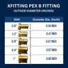 XFITTING 10 Pcs. 5/8" x 1/2" Pex Coupling, 1/2" x 5/8" Pex Reducing Coupling