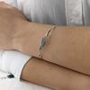 Silverly Women's 925 Sterling Silver Thin Angel Wing Stackable Bangle Bracelet