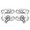 sourcing map Decorative Antique Right and Left Latch Hook Hasp Swing Arm Latch Silver Tone 1 Set