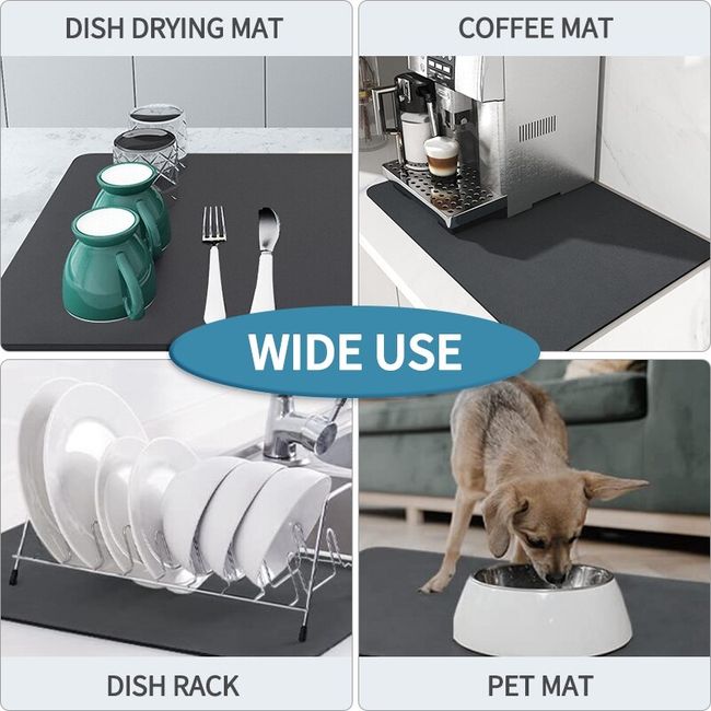 1pc Super Absorbent Coffee Mat, Large Absorbent Draining Mat, Dish