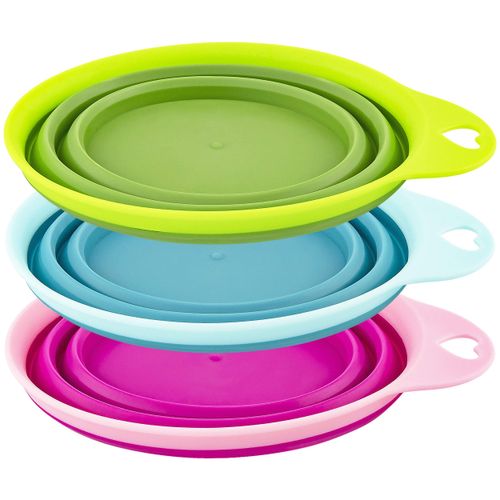 Southern Homewares Collapsible Silicone Pet Bowl Travel Set 3 Piece for Home Pets Water Feed Dorms Camping, SH-10152