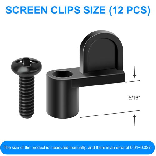 L 5638 5/16 Inch Diecast Screen Clip Used to Secure Window Screens or Storm Panels Securely in Place (12 Pack)