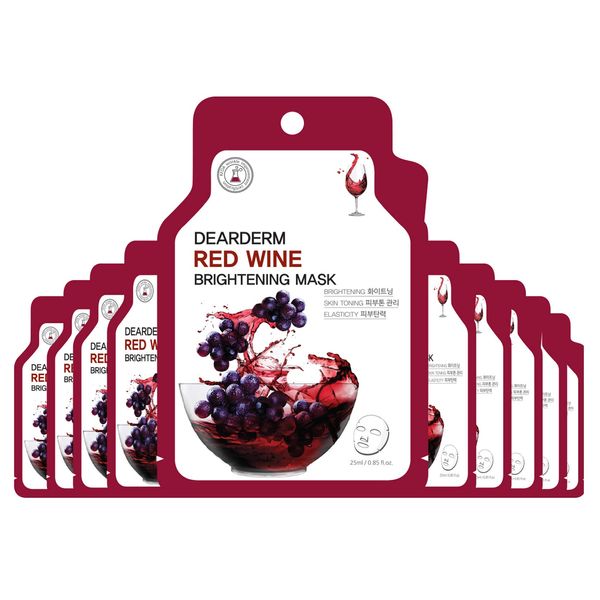 Dearderm Red Wine Bright Ampoule Mask (10pcs)