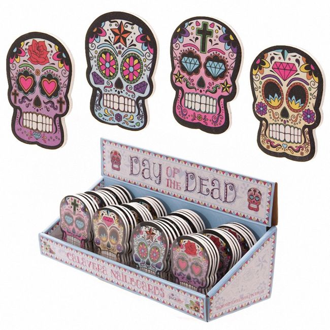 Lauren Billingham Day Of The Dead Skull Emery Board Nail File (Yellow)