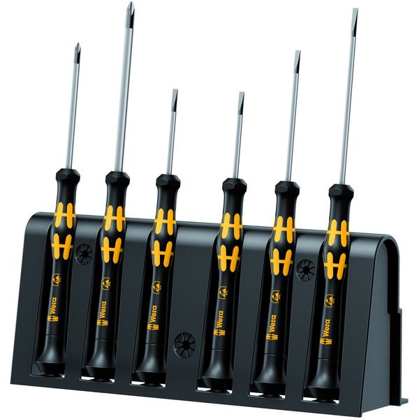 Wera - 5030170001 1578 A/6 Electronics Screwdriver Set and Rack, 6-Piece Set