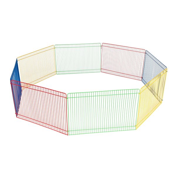 Multi-Color 8-Panel Small Animal Pet Playpen