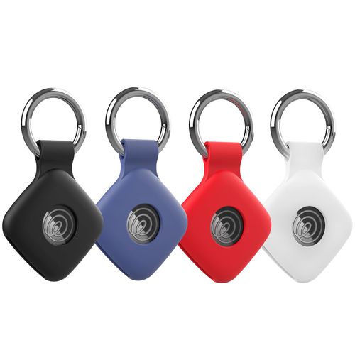 Feigand 4 Pack Case for Tile Mate 2024 Tracker, Soft Silicone Holder Anti-Scratch Finder Protective Cover with Carabiner Accessories (Black+Blue+Red+White)