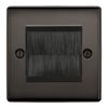 BG Black Nickel Single 2 Gang Brush Cable Entry Wall Plate Black Insert Square