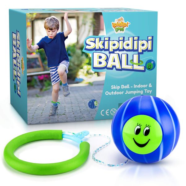 IPIDIPI TOYS Skip It Ankle Toy - Retro Skipit Toy Hopper Ball, Adjustable Rope for Kids of All Heights, Ankle Jump Rope Skip Ball for Improved Coordination - Fun Playground Ball for All Ages